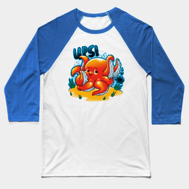 Octo Ups Baseball T-Shirt by Andriu